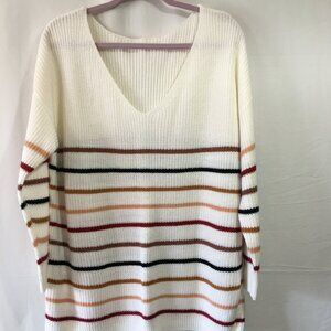 V-Neck Striped Sweater